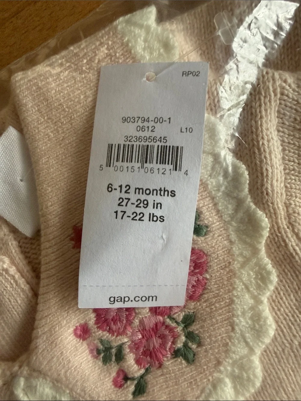 Pink Knit Baby Romper with Embroidered Peter Pan Collar